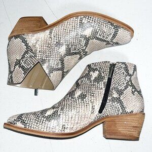 Vince Camuto Arendara Ankle Bootie Natural Snake Print Leather Size 9